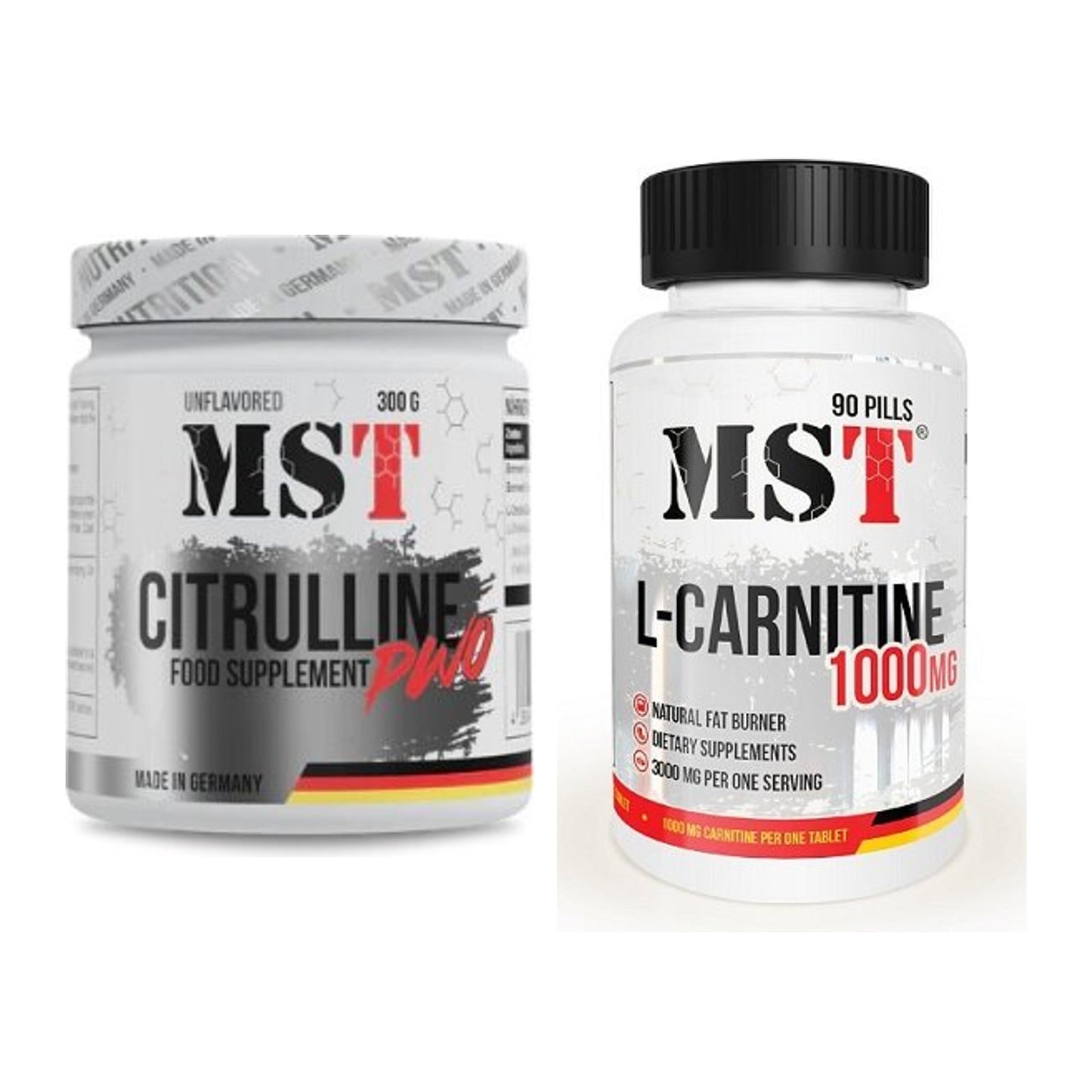 Trainings-Set: MST Citrulline Malat 300g + MST L-Carnitine 1000 (90 – alle enthaltenen Artikel