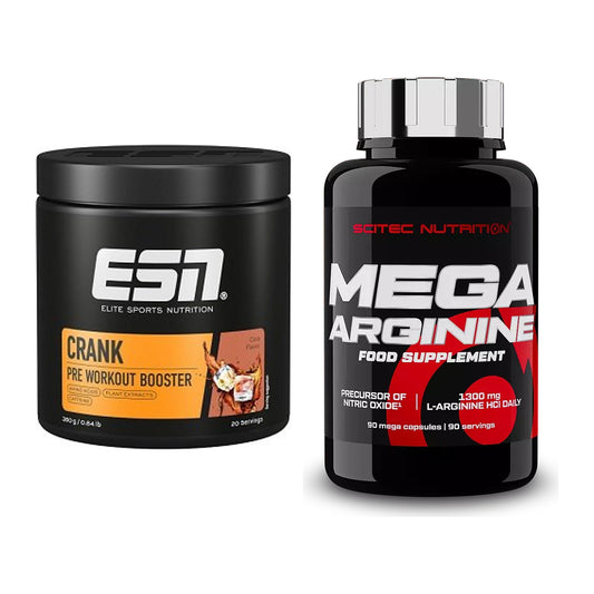 Trainings-Set: ESN Crank Booster + Scitec Mega Arginine – alle enthaltenen Artikel