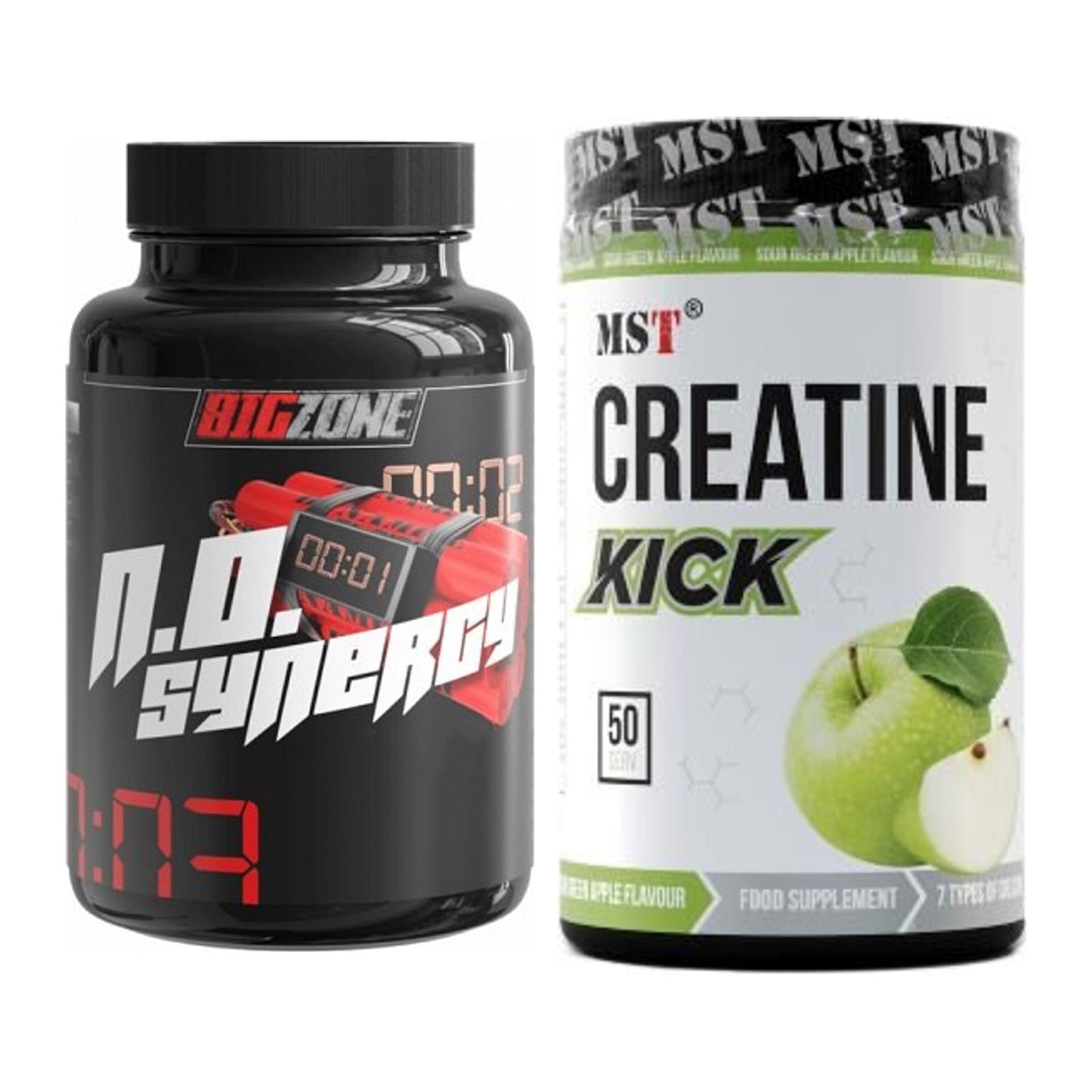 Trainings-Set: Big Zone N.O Synergy + MST Creatine Kick – alle enthaltenen Artikel
