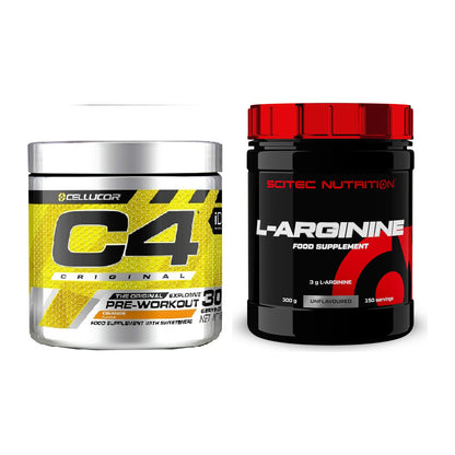 Trainings-Set: Cellucor C4 Original 30Serv. + Scitec Arginin – alle enthaltenen Artikel