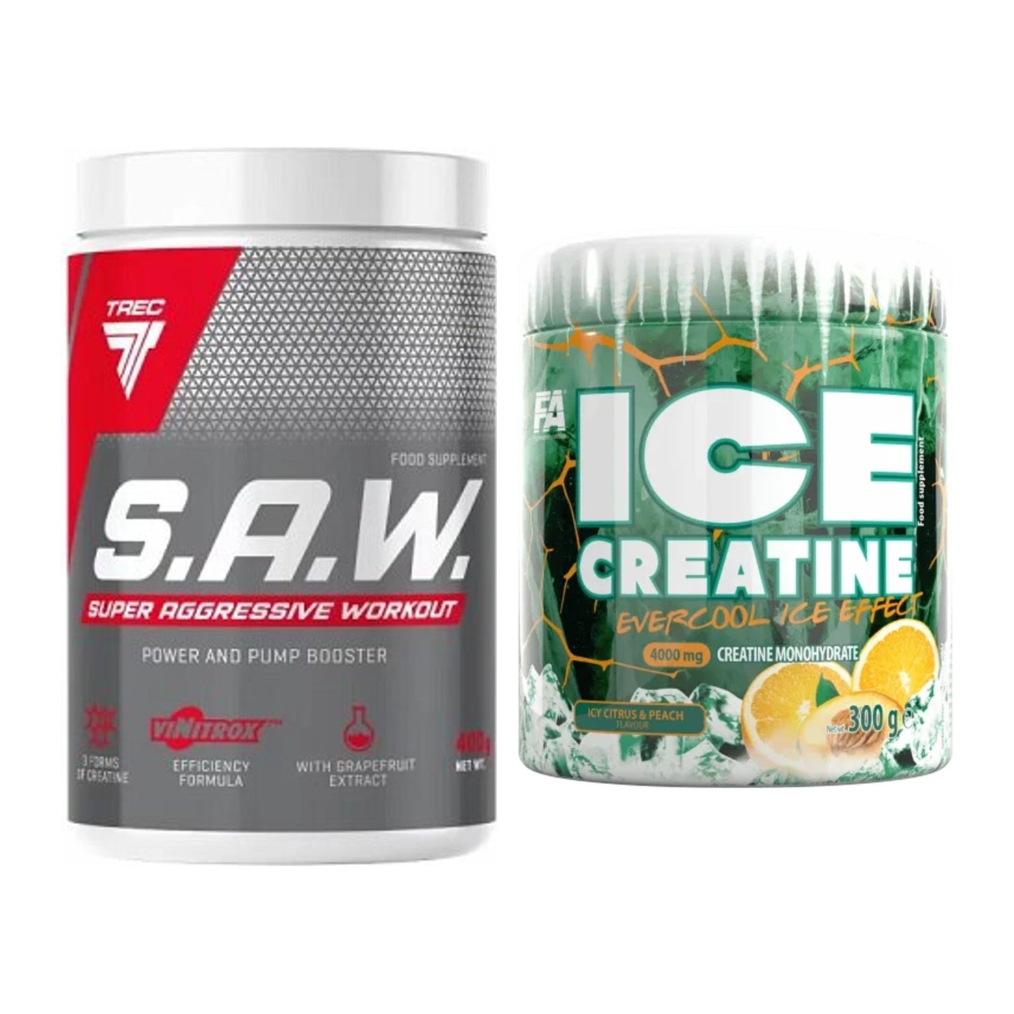Trainings-Set: Trec Nutrition SAW Booster + FA Nutrition ICE Creatine – alle enthaltenen Artikel