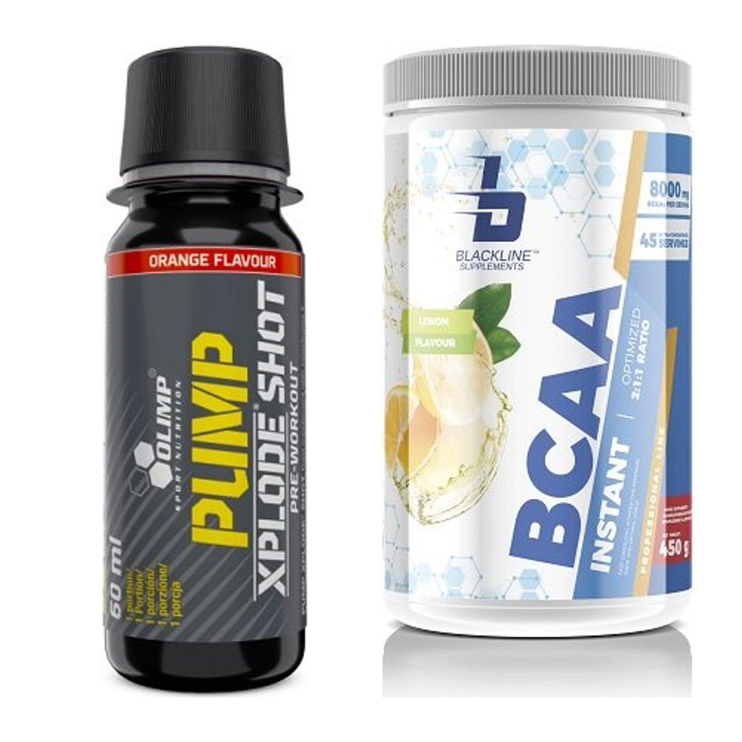 Trainings-Set: Olimp Pump Xplode Shot + Blackline Supplements BCAA – alle enthaltenen Artikel