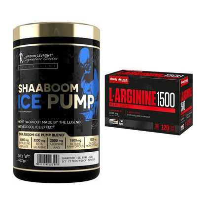 Trainings-Set: Kevin Levrone Shaaboom Ice + Body Attack L-Arginin 1500 – alle enthaltenen Artikel