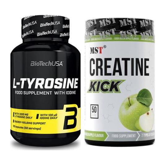 Trainings-Set: BioTech Tyrosine + MST Creatine Kick – alle enthaltenen Artikel