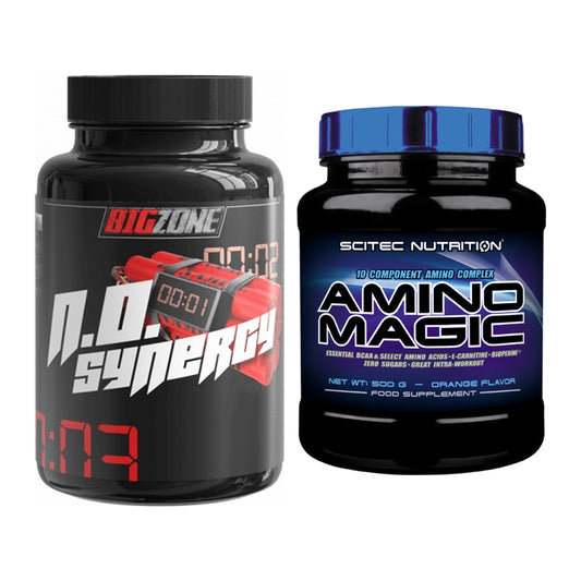 Trainings-Set: Big Zone N.O Synergy + Scitec Amino Magic – alle enthaltenen Artikel