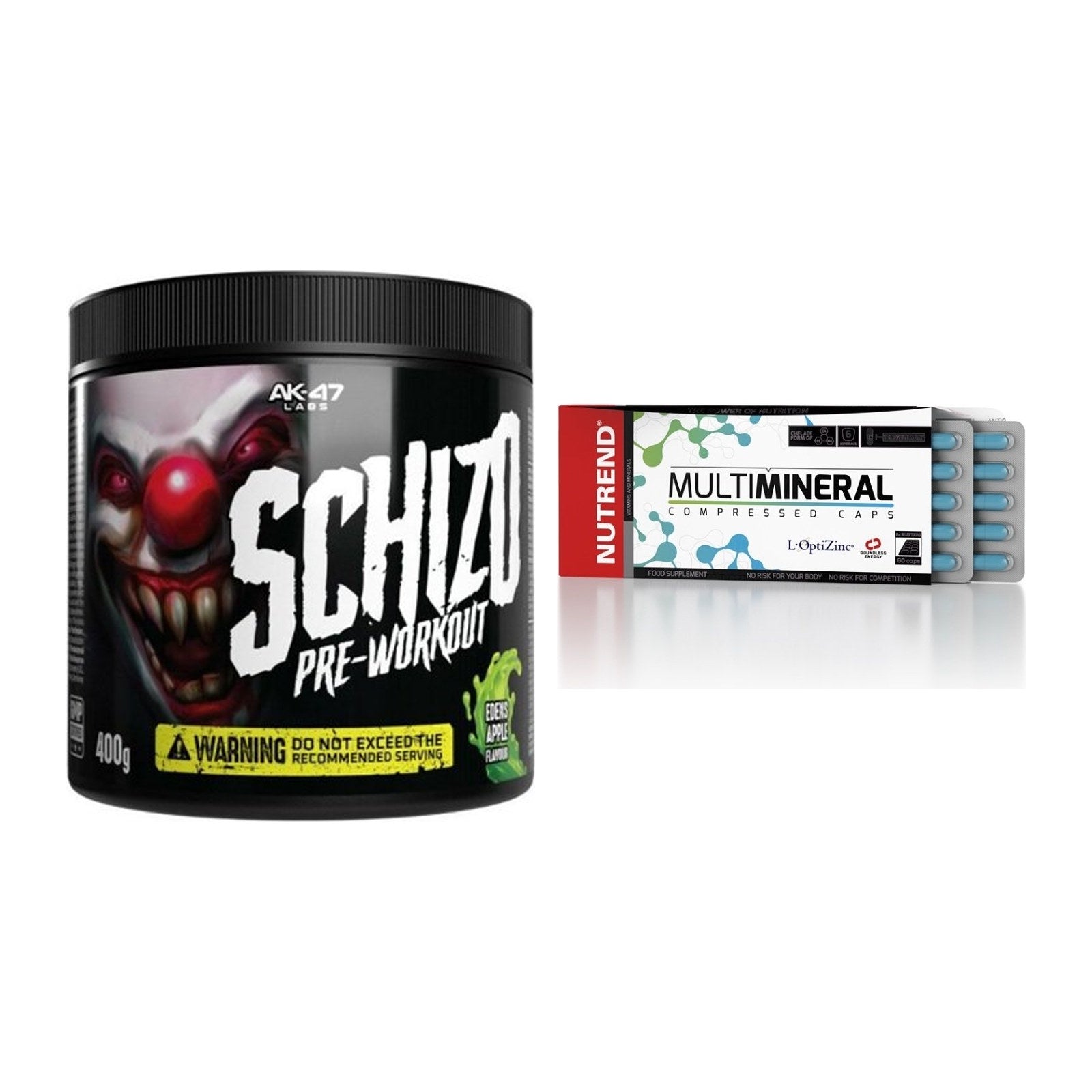 Trainings-Set: AK47 Labs Schizo + Nutrend Multimineral – alle enthaltenen Artikel