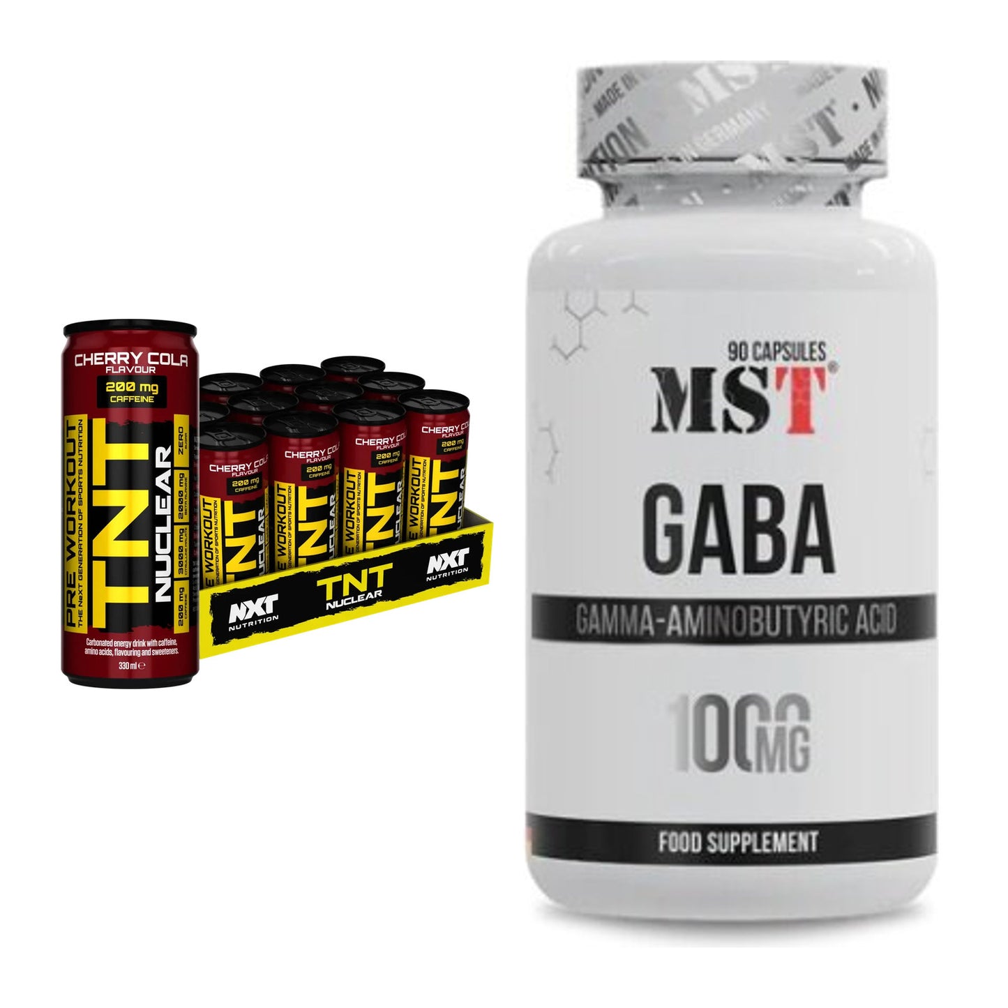 Trainings-Set: NXT Nutrition TNT NUCLEAR + MST GABA 1000mg – alle enthaltenen Artikel