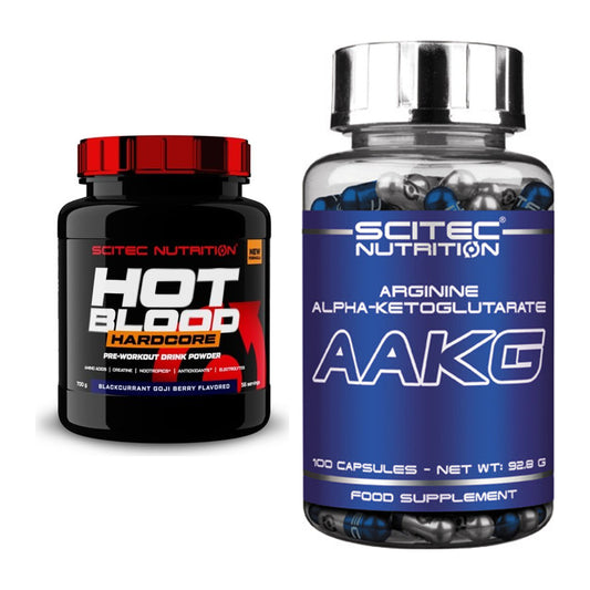 Trainings-Set: Scitec Hot Blood Hardcore + Scitec AAKG – alle enthaltenen Artikel