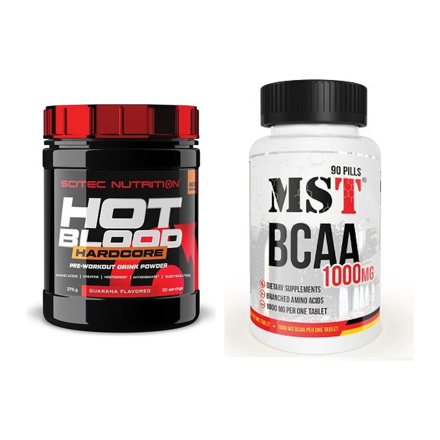 Trainings-Set: Scitec Hot Blood Hardcore + MST BCAA 1000 (90 Tabl.) – alle enthaltenen Artikel
