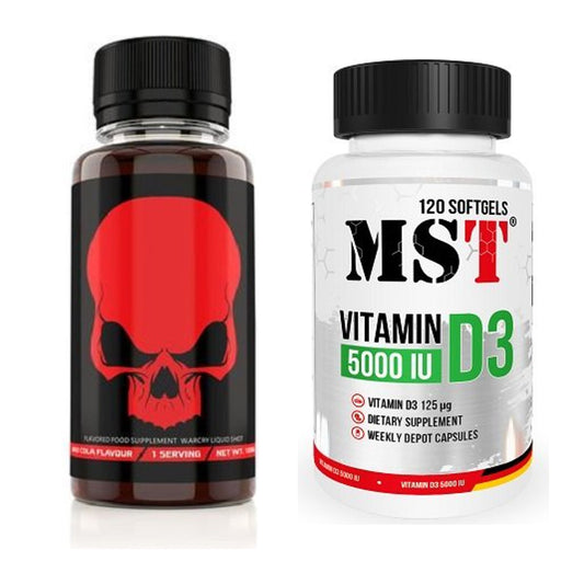 Trainings-Set: Genius Nutrition Warcry + MST Vitamin D3 5000IU 120 – alle enthaltenen Artikel