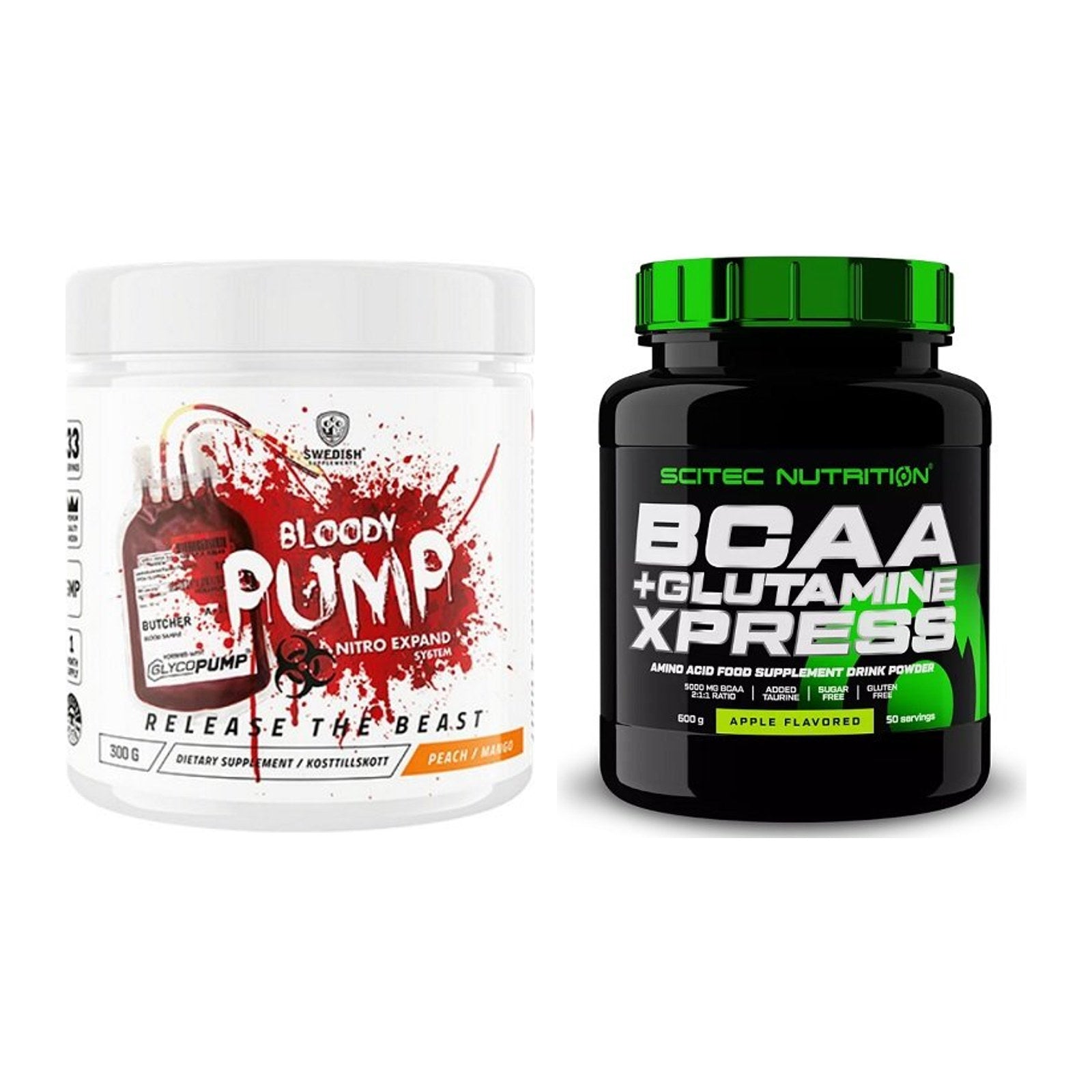 Trainings-Set: Swedish Supplements Bloody + Scitec BCAA+ Glutamine – alle enthaltenen Artikel