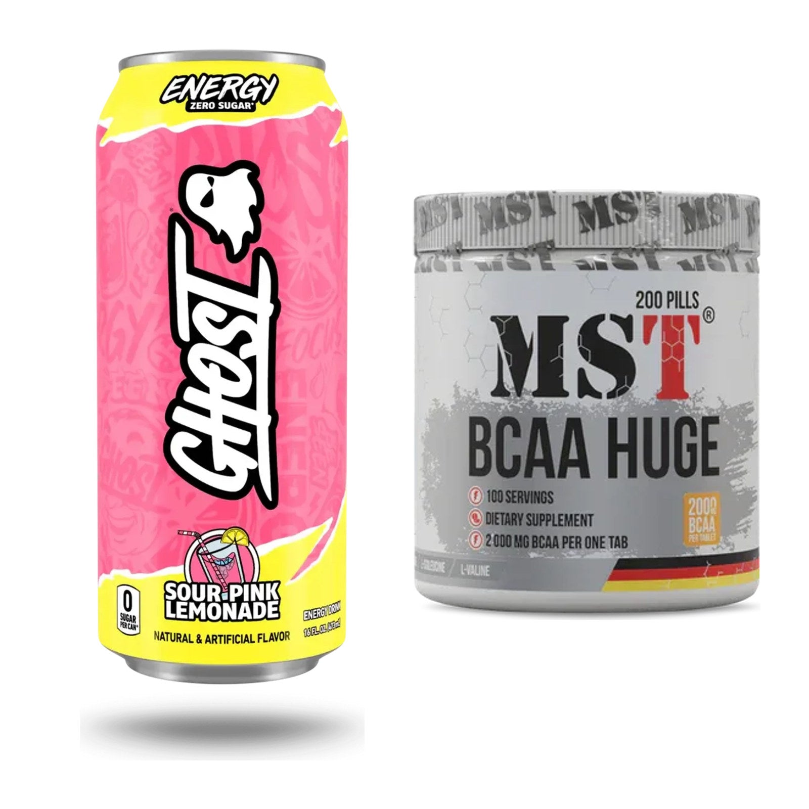 Trainings-Set: Ghost Energy + MST BCAA Huge 200 Tabl./ 2gr pro – alle enthaltenen Artikel