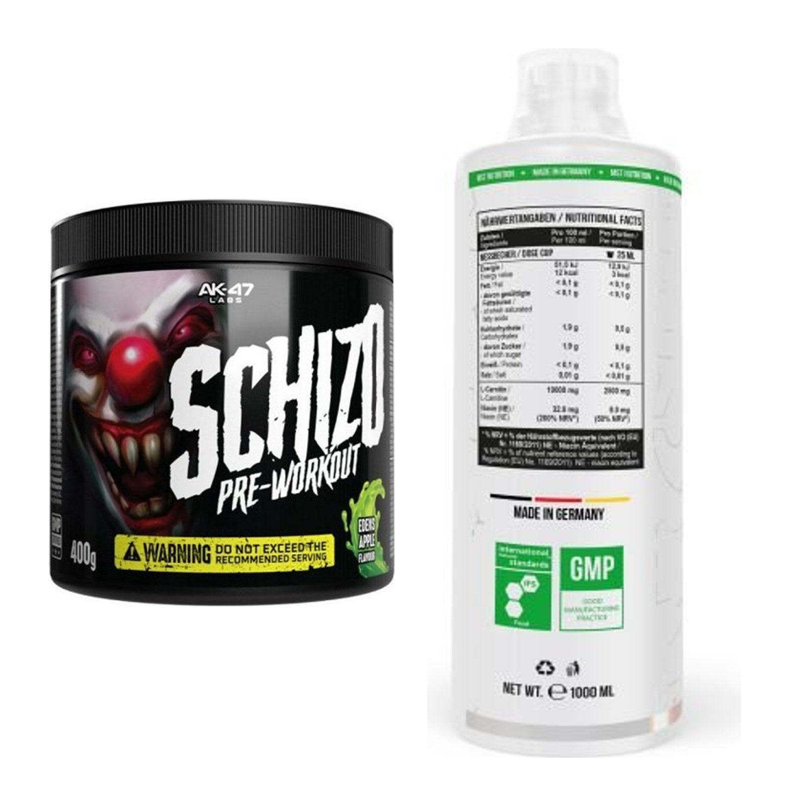 Trainings-Set: AK47 Labs Schizo + MST L-Carnitine 100.000 – alle enthaltenen Artikel