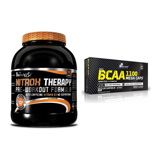 Trainings-Set: BioTech NitroX Therapy + Olimp BCAA Mega Caps – alle enthaltenen Artikel