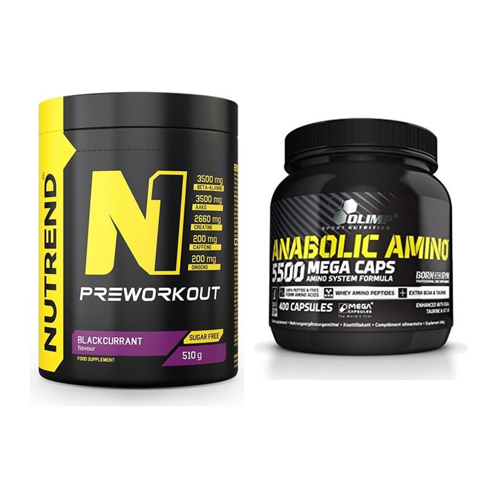 Trainings-Set: Nutrend N1 Preworkout + Olimp Anabolic Amino 5500 Mega – alle enthaltenen Artikel