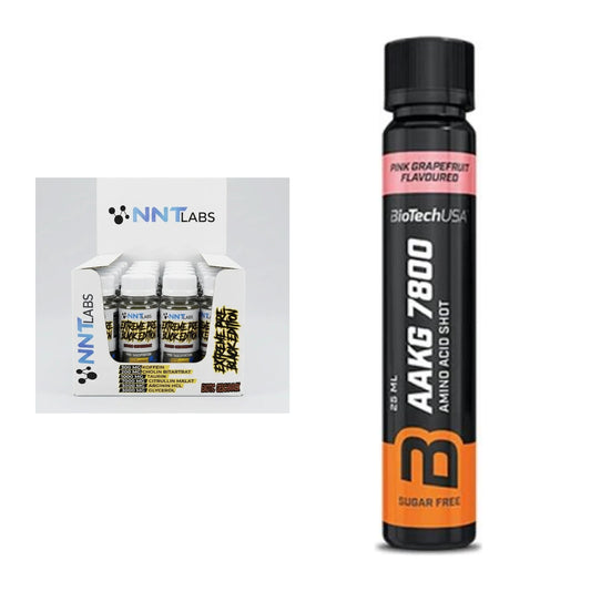 Trainings-Set: NNT Extreme Black Edition Shot + BioTech AAKG 7800 – alle enthaltenen Artikel