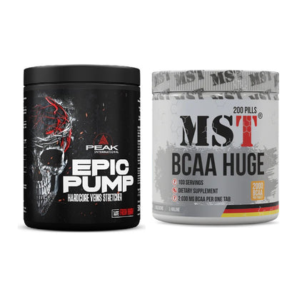 Trainings-Set: Peak EPIC Pump + MST BCAA Huge 200 Tabl./ 2gr pro – alle enthaltenen Artikel