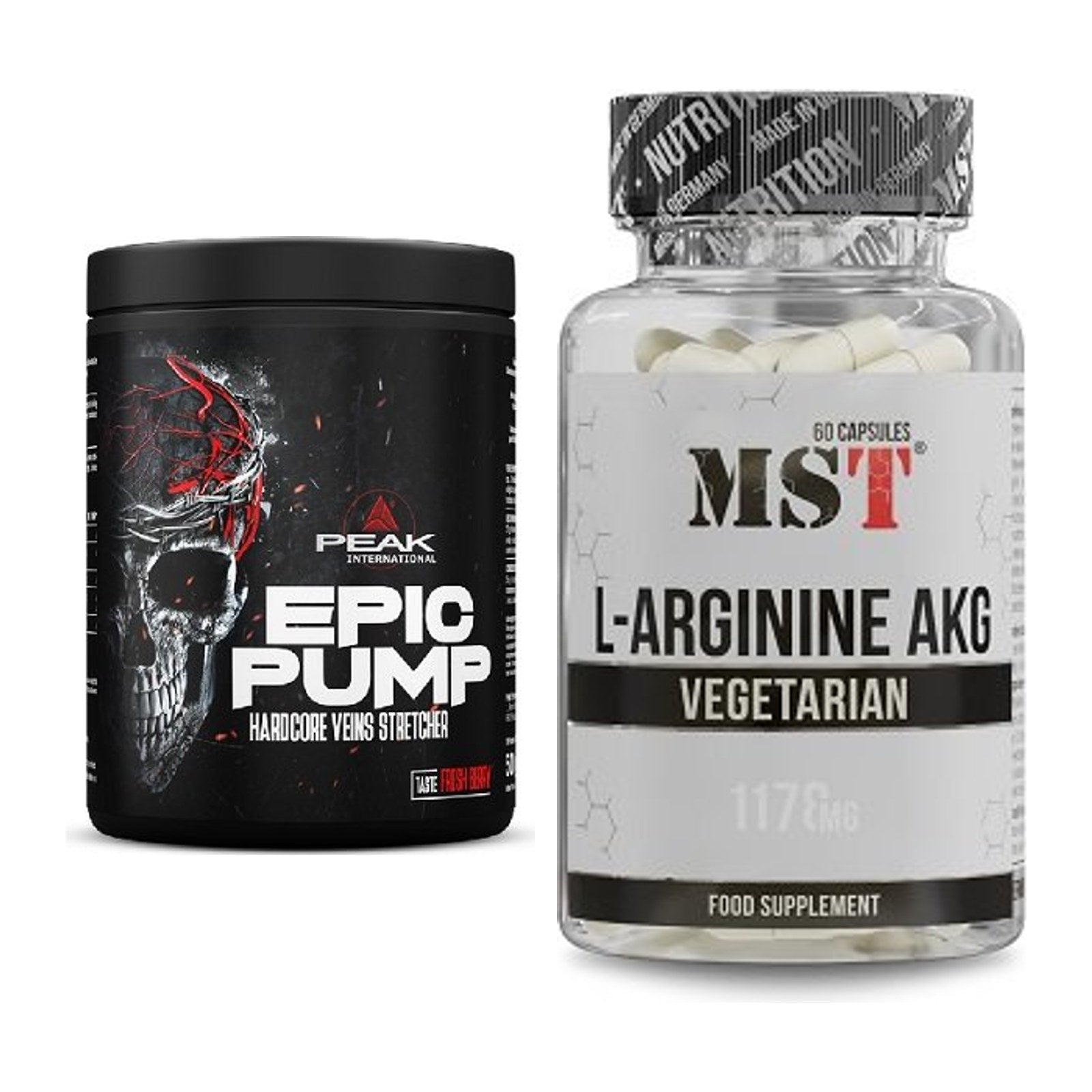 Trainings-Set: Peak EPIC Pump 500g (Fresh + MST Arginin AAKG 1178mg – alle enthaltenen Artikel