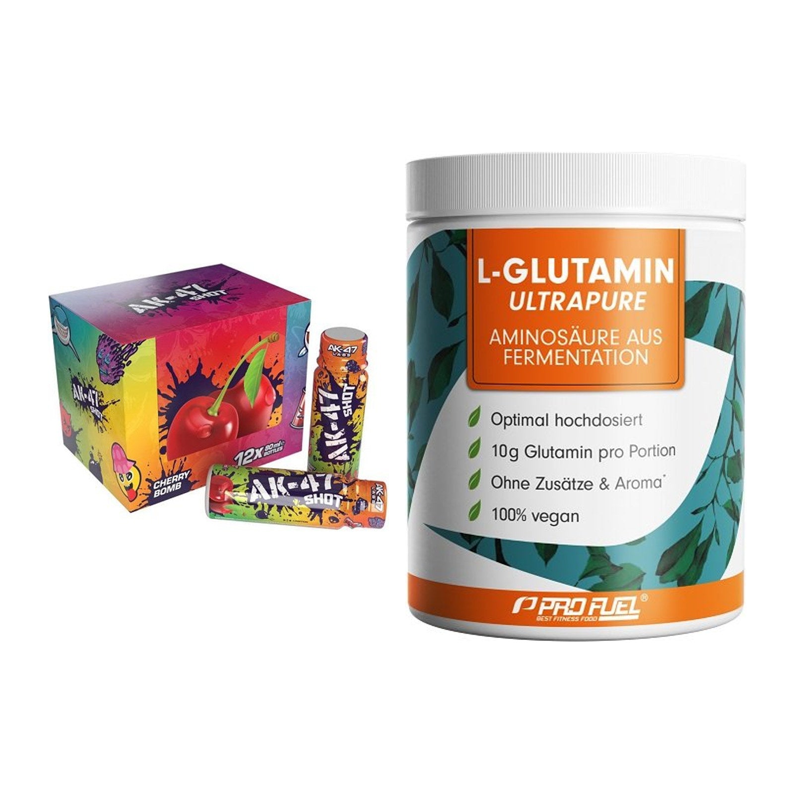 Trainings-Set: AK47 Labs AK47 Shots + ProFuel Glutamin Ultrapure – alle enthaltenen Artikel
