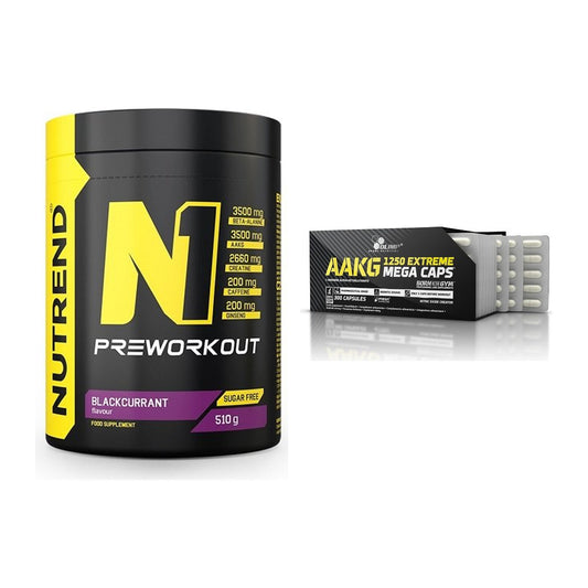 Trainings-Set: Nutrend N1 Preworkout + Olimp AAKG Extreme Mega Caps – alle enthaltenen Artikel