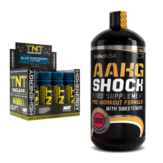 Trainings-Set: NXT Nutrition TNT Nuclear + BioTech AAKG Shock Extreme – alle enthaltenen Artikel
