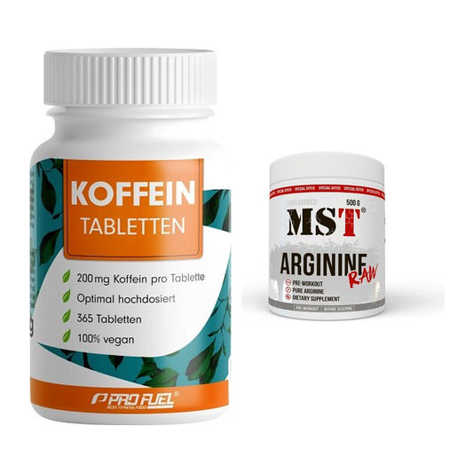 Trainings-Set: ProFuel Koffein (200mg) + MST Arginine RAW – alle enthaltenen Artikel
