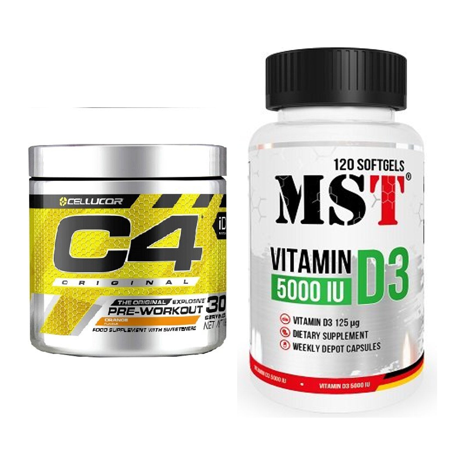 Trainings-Set: Cellucor C4 Original + MST Vitamin D3 5000IU 120 – alle enthaltenen Artikel