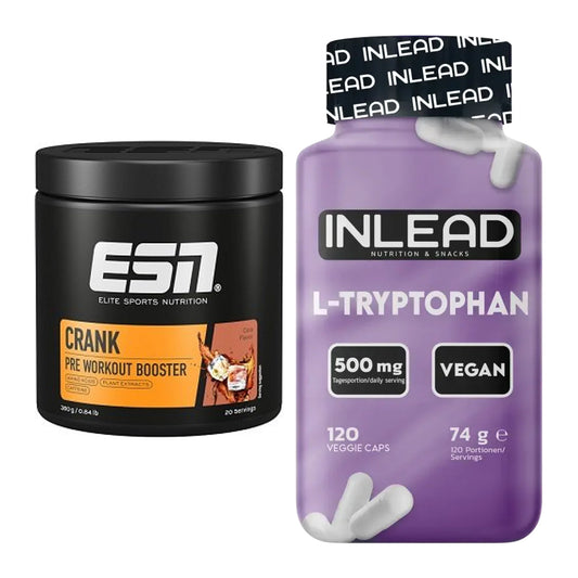 Tréningová súprava: ESN Crank Booster + INLEAD L-Tryptofán 500 mg - všetky položky v cene