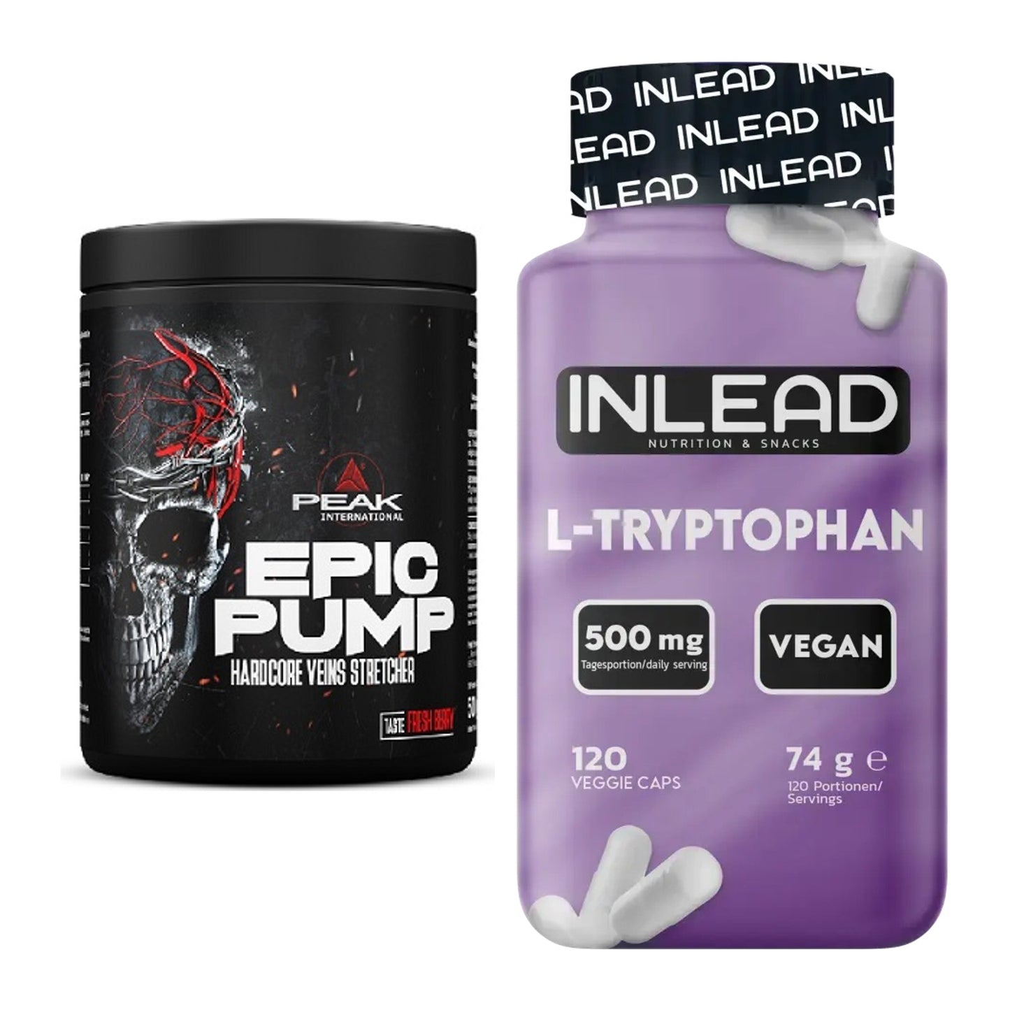 Trainings-Set: Peak EPIC Pump + INLEAD L-Tryptophan 500mg – alle enthaltenen Artikel