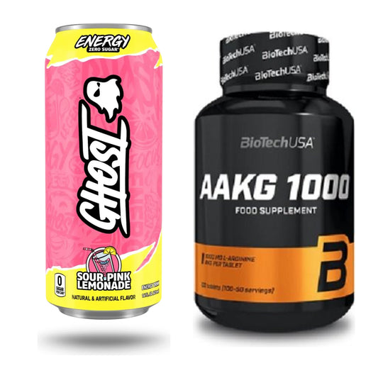 Trainings-Set: Ghost Energy + BioTech AAKG 1000mg 100 Tabl. – alle enthaltenen Artikel