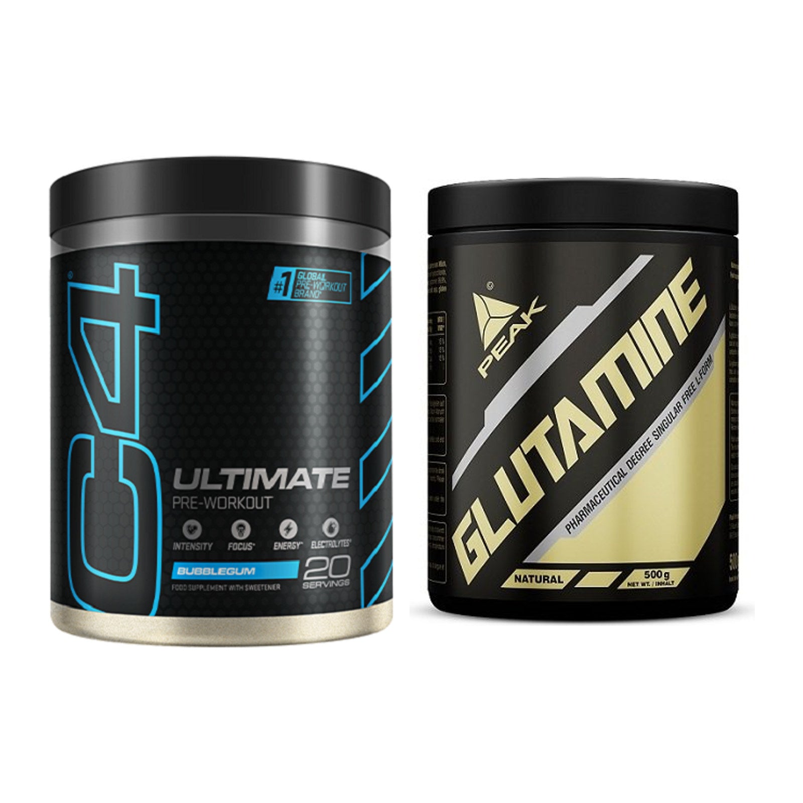 Trainings-Set: Cellucor C4 ULTIMATE 20 Serv. + Peak Glutamin – alle enthaltenen Artikel
