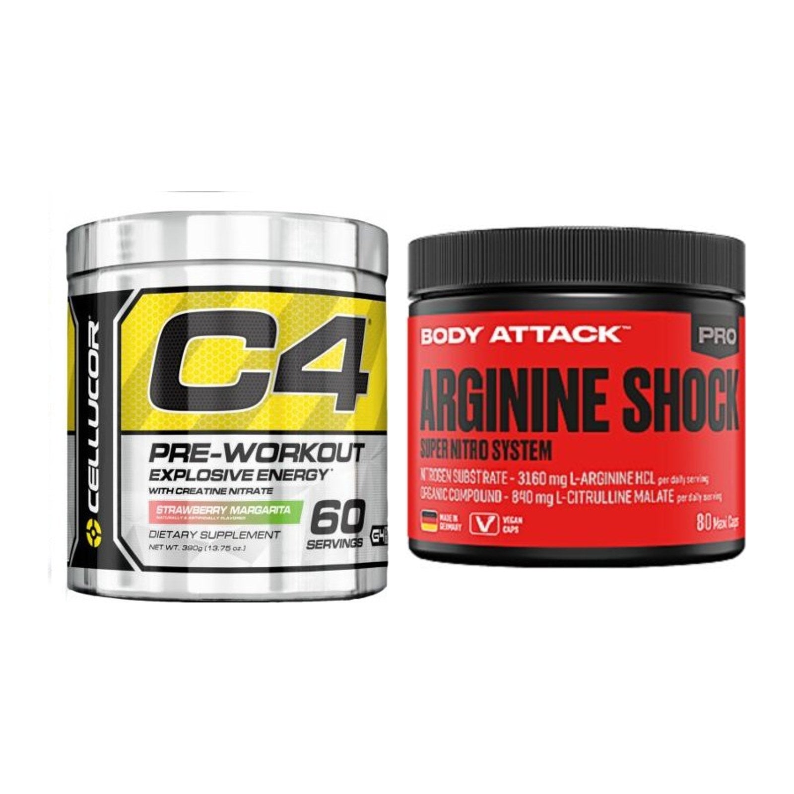Trainings-Set: Cellucor C4 Original 60 + Body Attack Arginine Shock – alle enthaltenen Artikel
