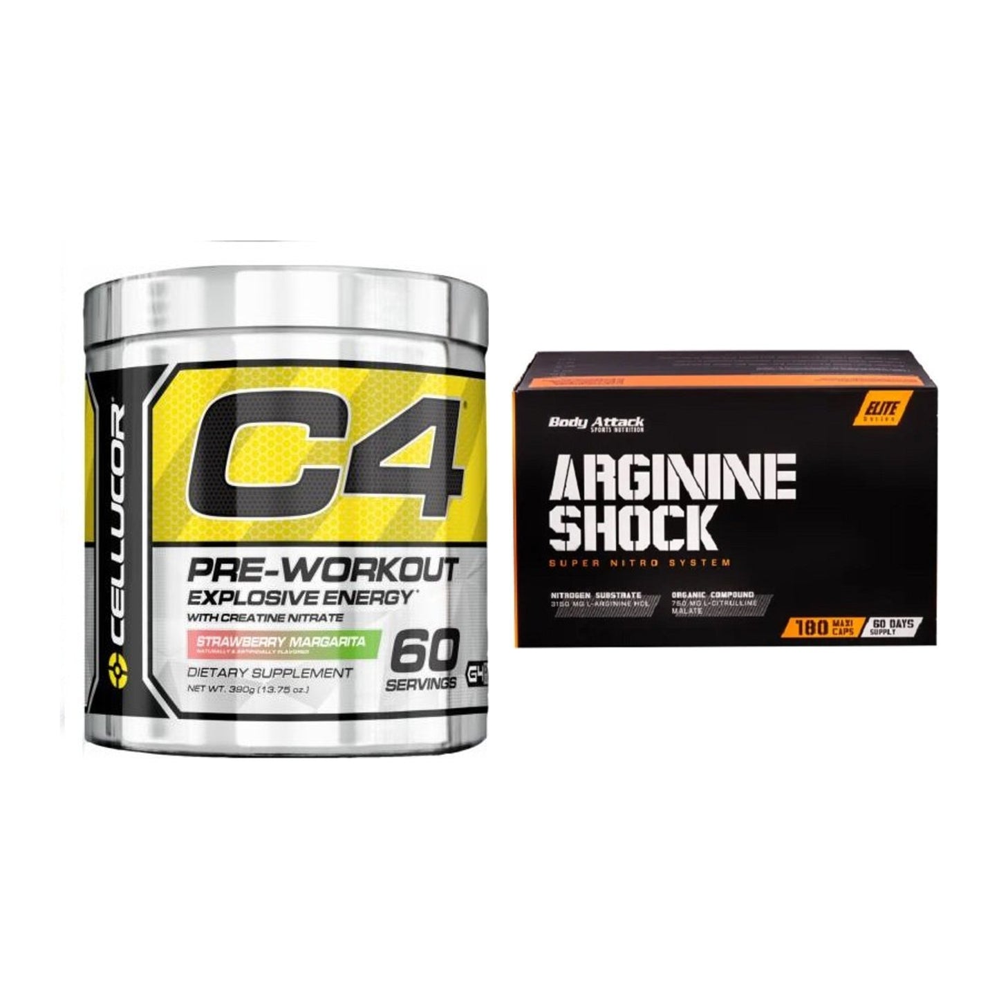 Trainings-Set: Cellucor C4 Original 60 + Body Attack Arginine Shock – alle enthaltenen Artikel