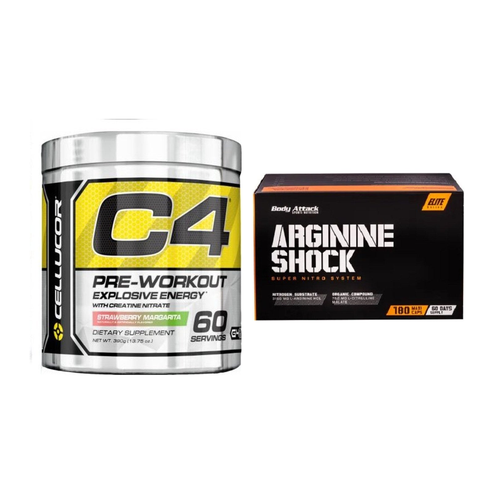 Trainings-Set: Cellucor C4 Original 60 + Body Attack Arginine Shock – alle enthaltenen Artikel