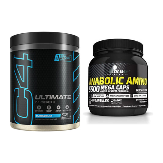 Treningssett: Cellucor C4 ULTIMATE 20 + Olimp Anabolic Amino 5500 - alle varer inkludert
