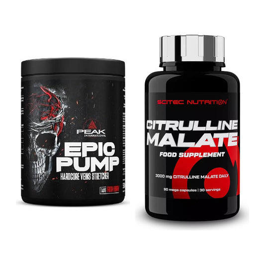 Trainings-Set: Peak EPIC Pump 500g (Fresh + Scitec Citrulline Malate – alle enthaltenen Artikel