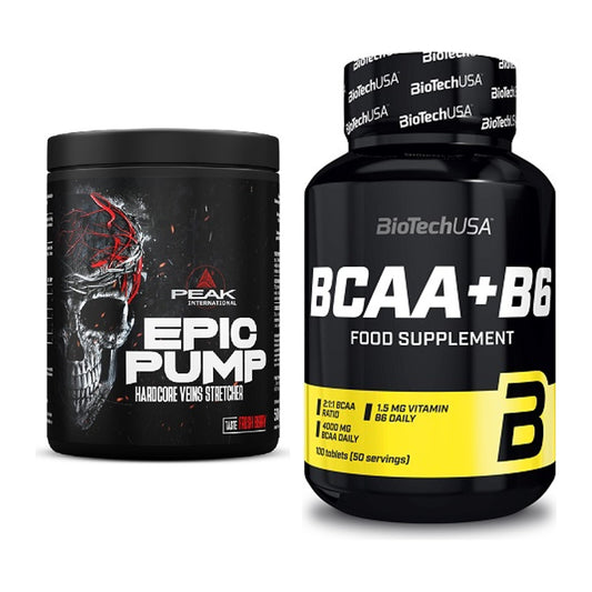Trainings-Set: Peak EPIC Pump + BioTech BCAA+B6 100 Tabl – alle enthaltenen Artikel
