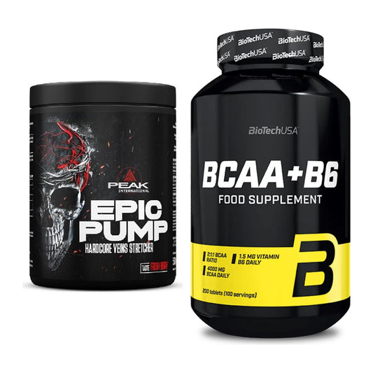 Trainings-Set: Peak EPIC Pump 500g (Fresh + BioTech BCAA+B6 200 Tabl – alle enthaltenen Artikel