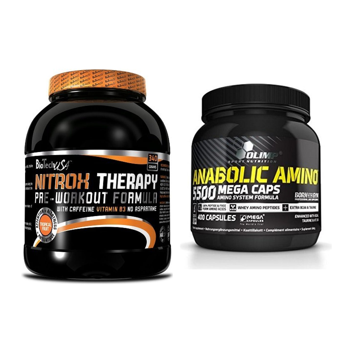 Training set: BioTech NitroX Therapy + Olimp Anabolic Amino 5500 Mega - all items included