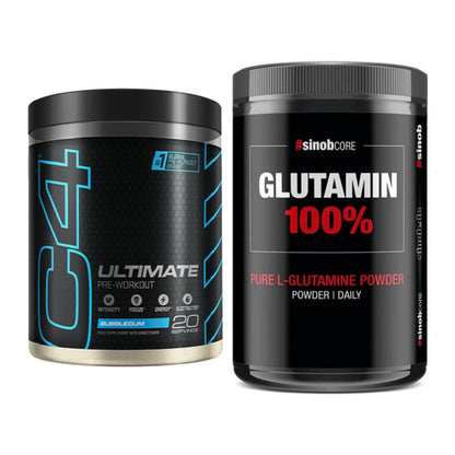 Trainings-Set: Cellucor C4 ULTIMATE 20 Serv. + Sinob Core L-Glutamin – alle enthaltenen Artikel