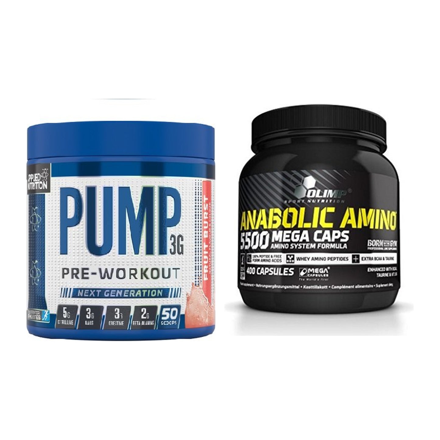 Trainings-Set: Applied Nutrition Pump + Olimp Anabolic Amino 5500 Mega – alle enthaltenen Artikel