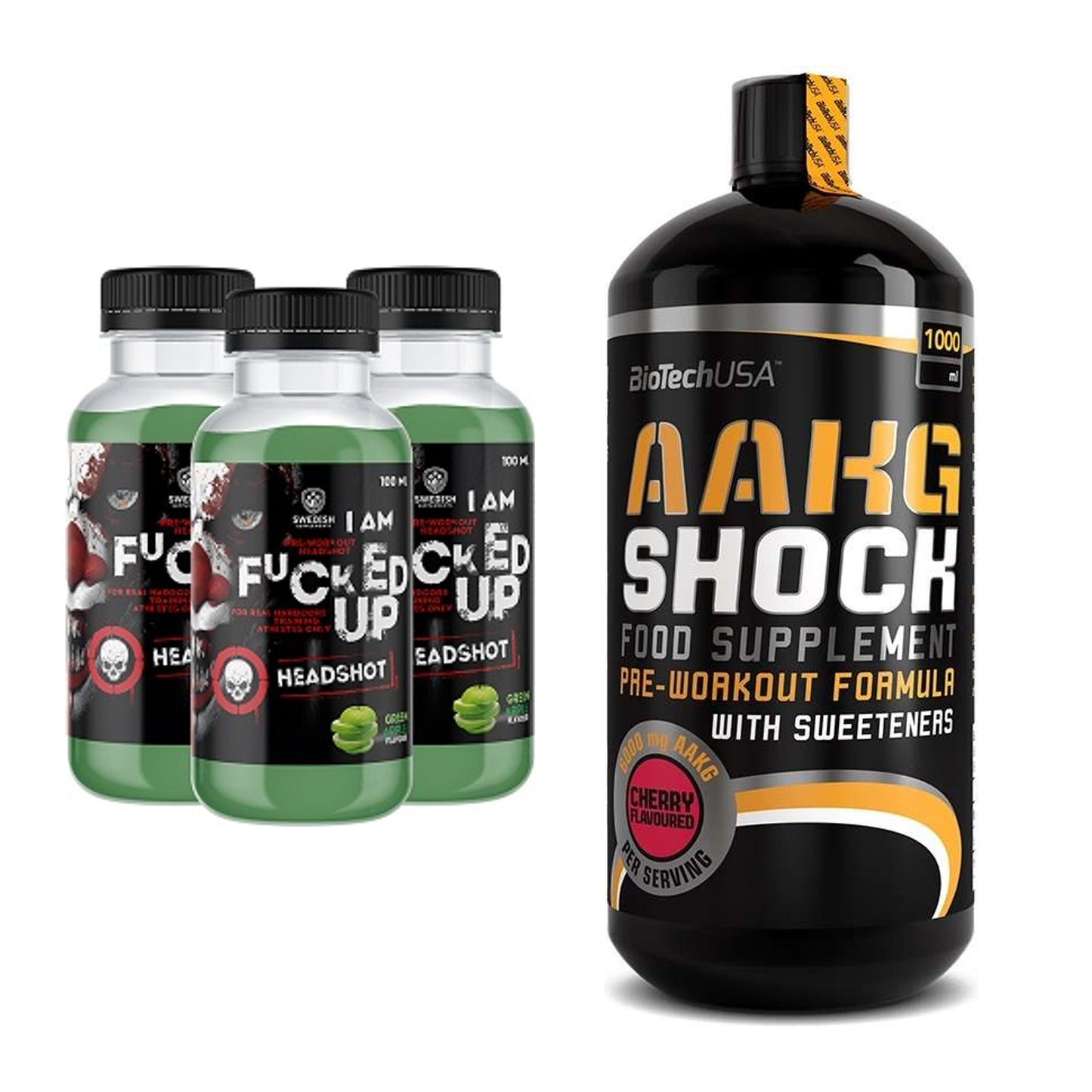 Trainings-Set: Swedish Supplements Fucked + BioTech AAKG Shock Extreme – alle enthaltenen Artikel