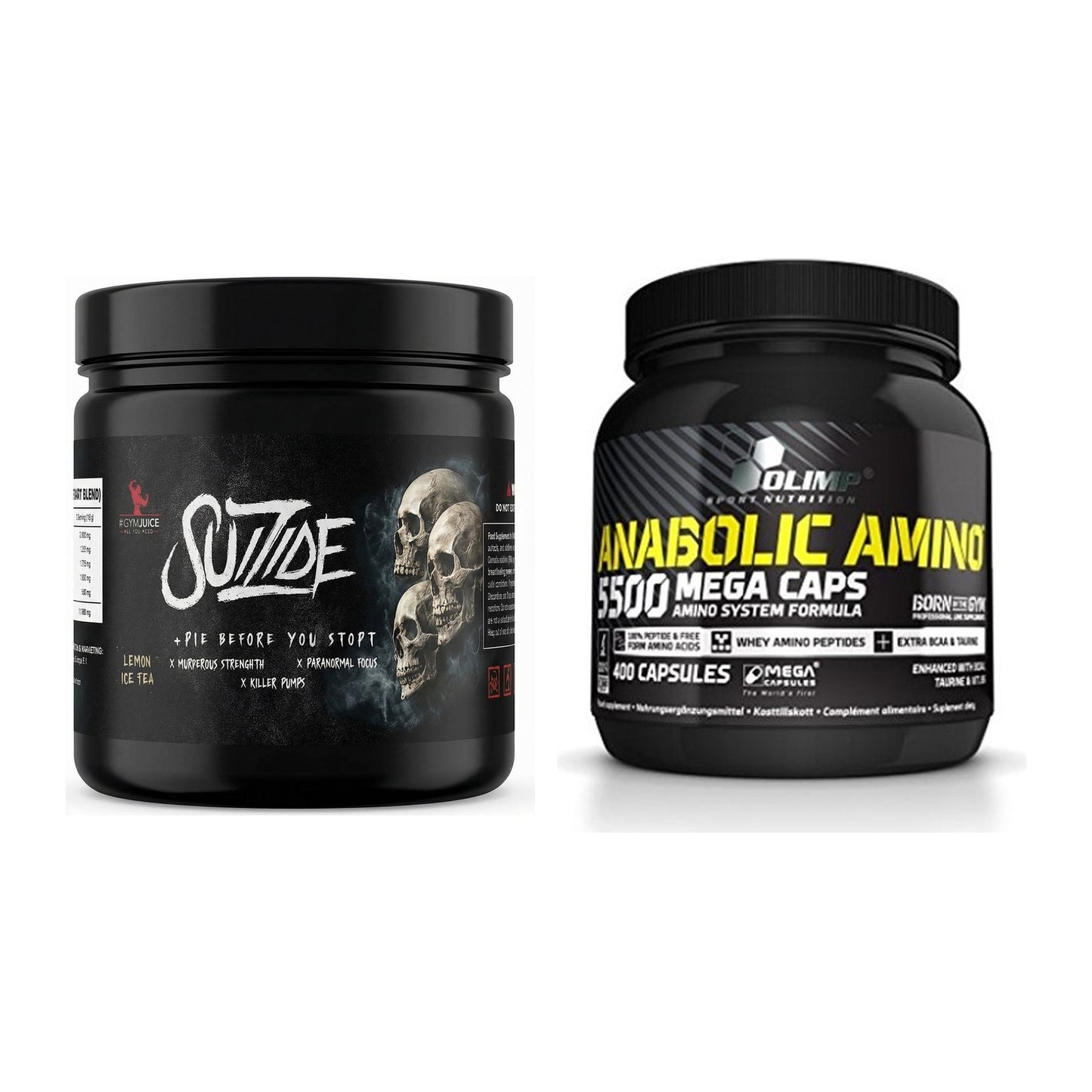 Trainings-Set: #GYMJUICE SUIZIDE Booster + Olimp Anabolic Amino 5500 – alle enthaltenen Artikel