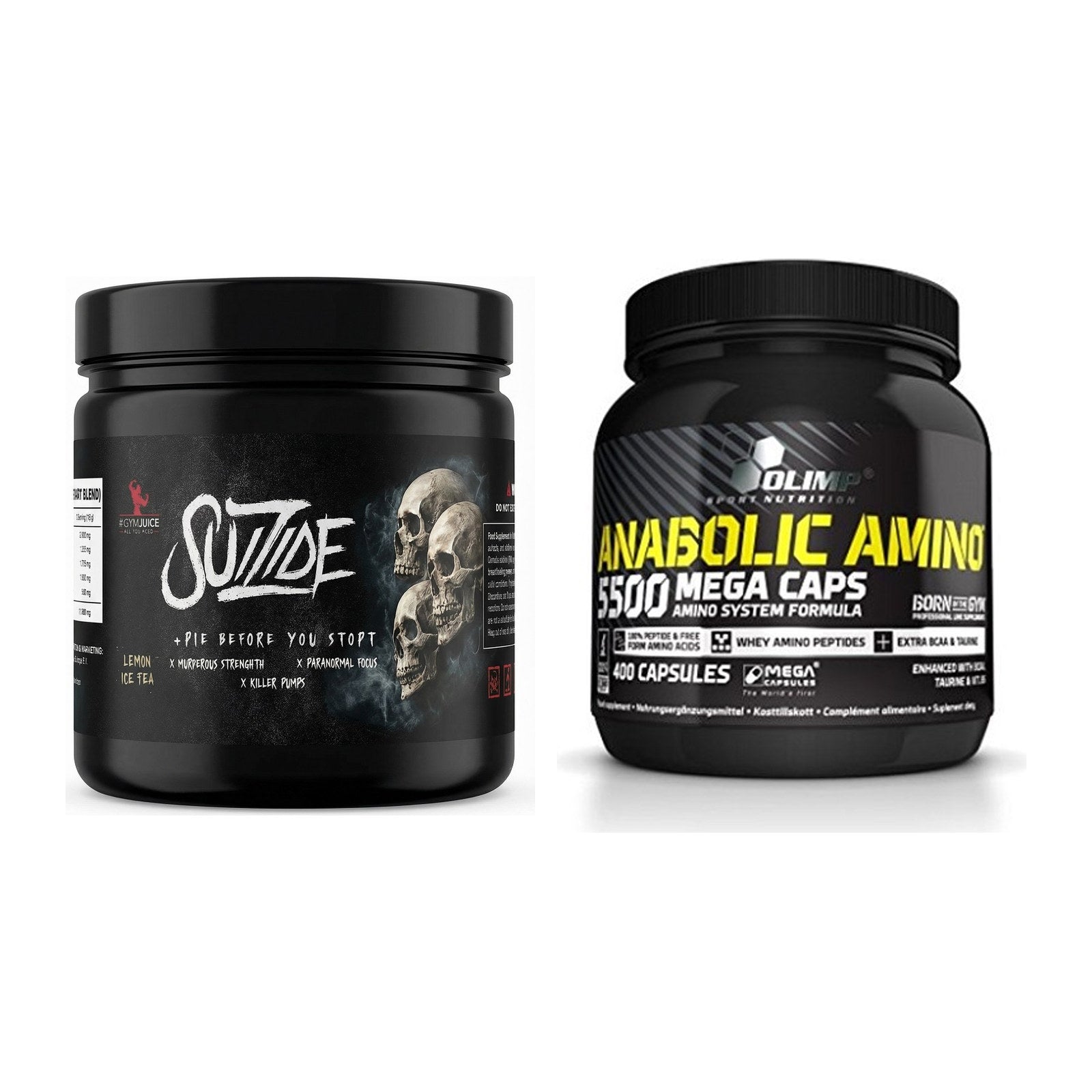 Trainings-Set: #GYMJUICE SUIZIDE Booster + Olimp Anabolic Amino 5500 – alle enthaltenen Artikel