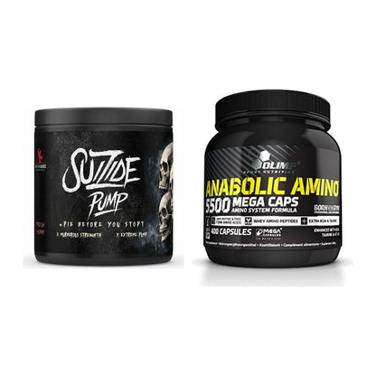 Trainings-Set: #GYMJUICE SUIZIDE PUMP + Olimp Anabolic Amino 5500 Mega – alle enthaltenen Artikel