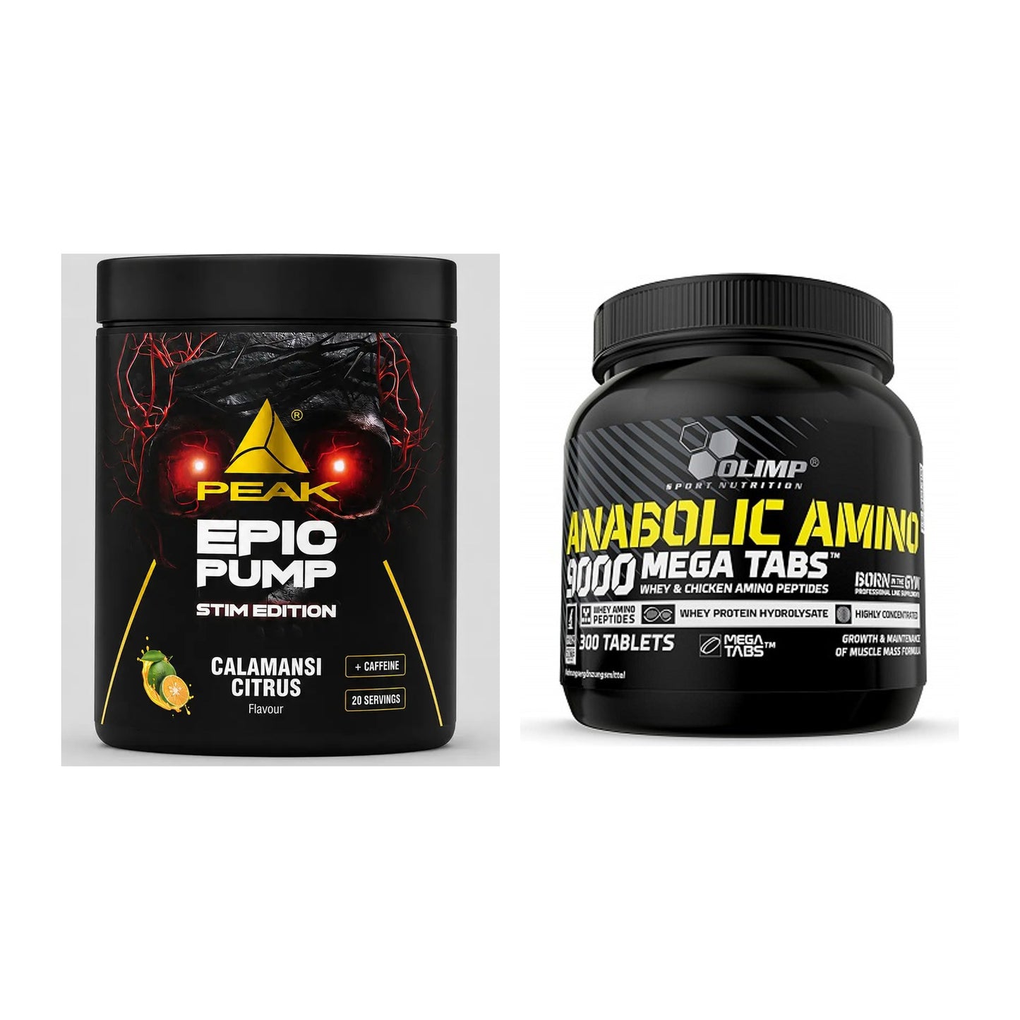 Trainings-Set: Peak Epic Pump Stim + Olimp Anabolic Amino 9000 – alle enthaltenen Artikel