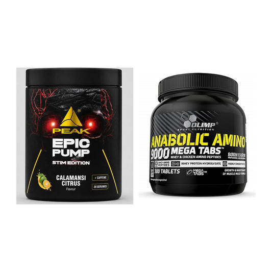 Trainings-Set: Peak Epic Pump Stim + Olimp Anabolic Amino 9000 – alle enthaltenen Artikel