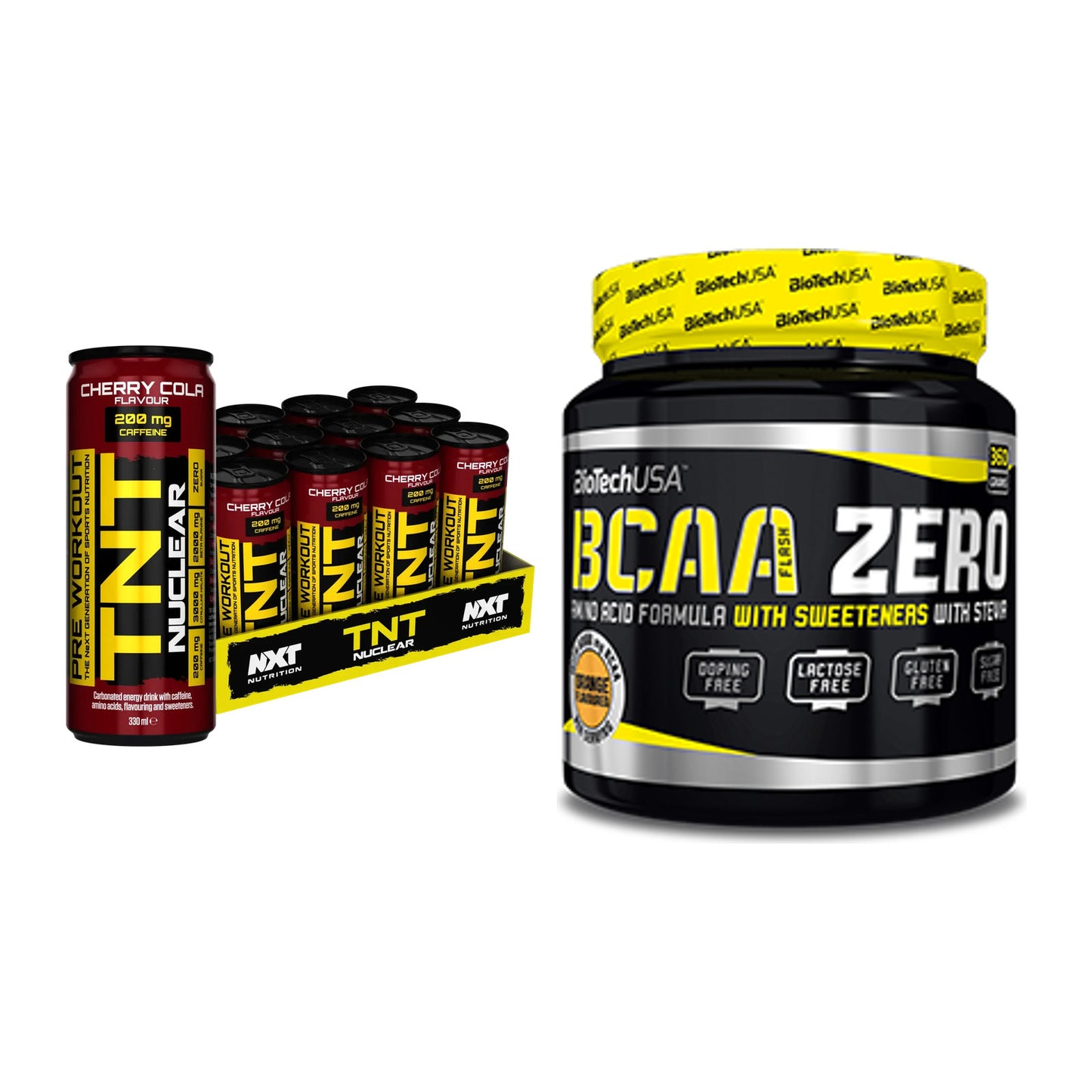 Trainings-Set: NXT Nutrition TNT NUCLEAR + BioTech BCAA Zero – alle enthaltenen Artikel
