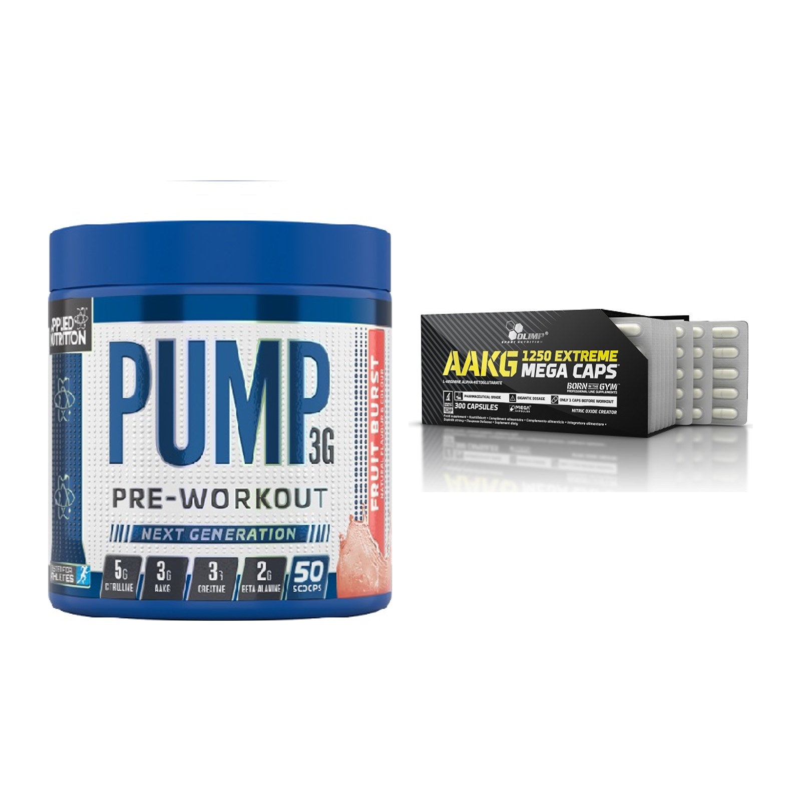Trainings-Set: Applied Nutrition Pump + Olimp AAKG Extreme Mega Caps – alle enthaltenen Artikel