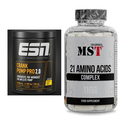 Trainings-Set: ESN Crank Pump Pro 2.0 + MST 21 Amino Acids – alle enthaltenen Artikel